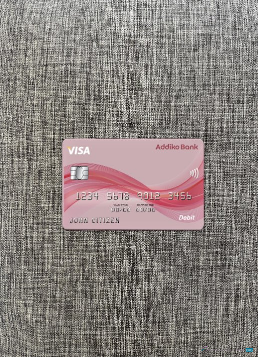 Download Austria Addiko bank visa card photolook front Photoshop template